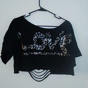 Black love crop top